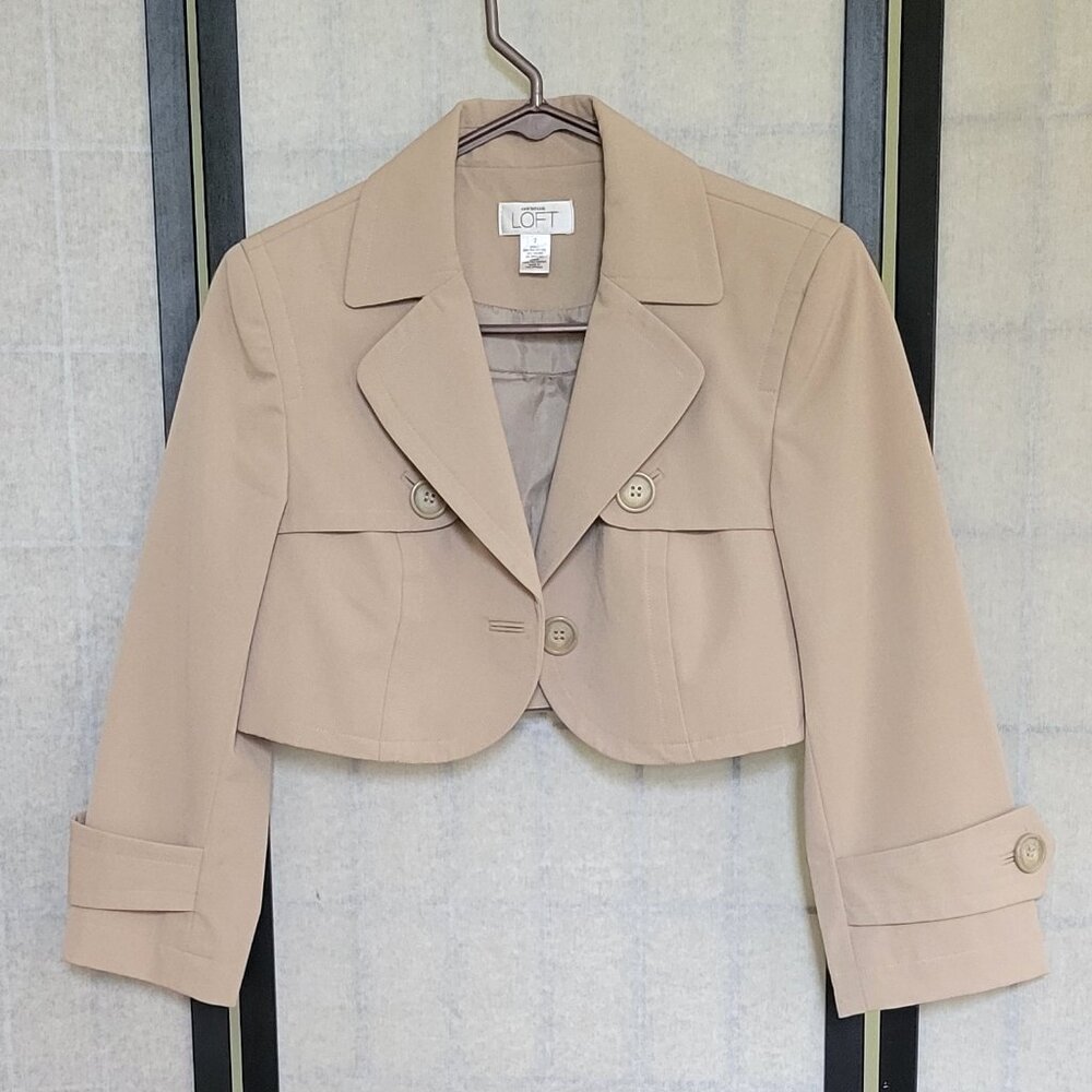 Ann Taylor Loft Tan Cropped Jacket